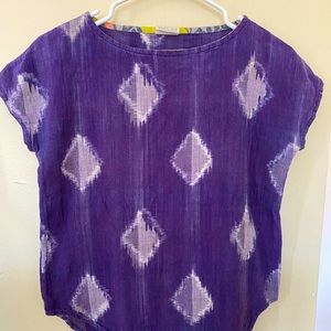 Gravel & Gold Linen Purple Lotte Top